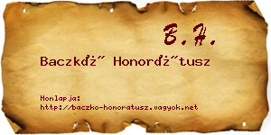 Baczkó Honorátusz névjegykártya